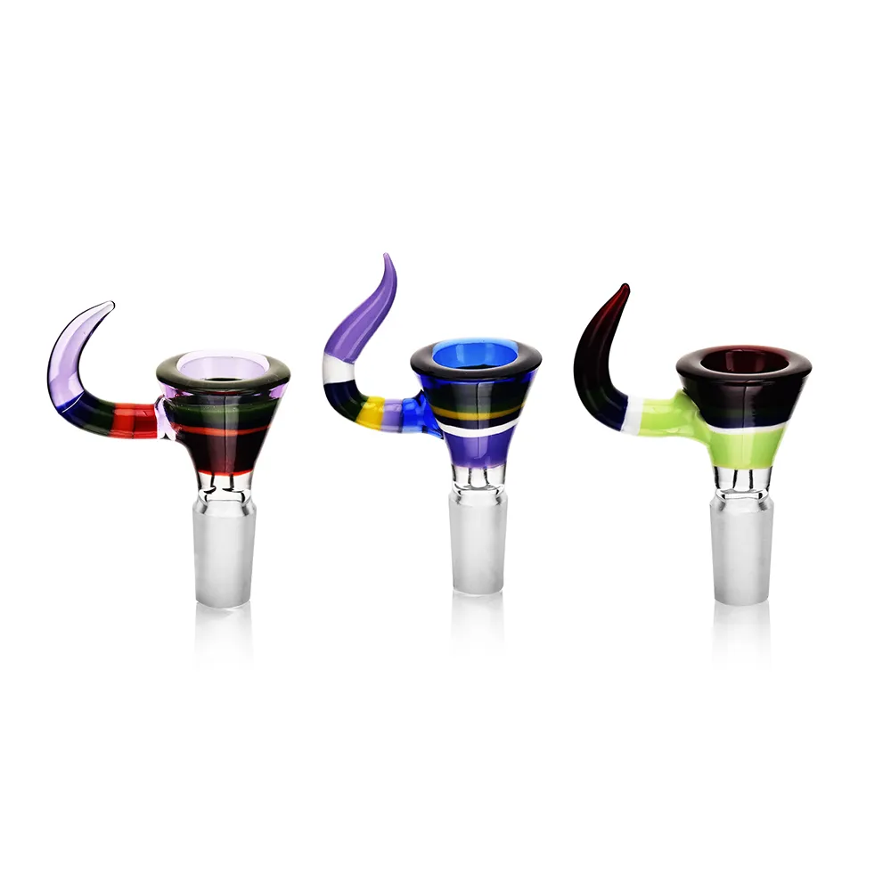ESBW2430 Single Horn Hand-Blown Bong Bowl all colors