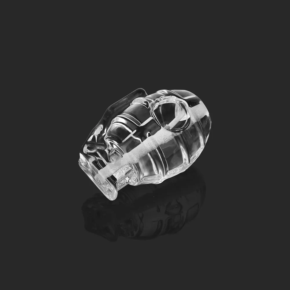 3.15-inch clear glass hand pipe with a 225g heavyweight grenade design and etched EG logo, SKU ESH2525.