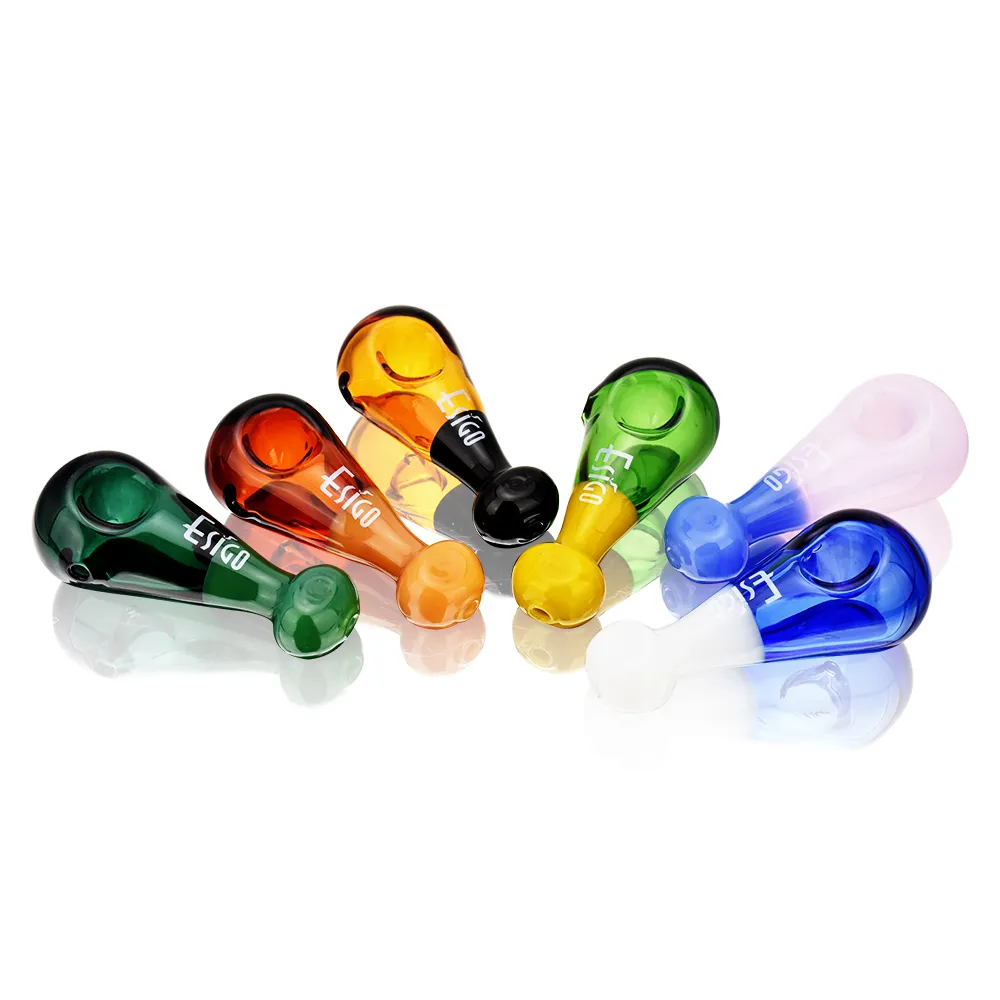 3.75-inch mini borosilicate glass spoon hand pipes in assorted colors, SKU ESH2537.