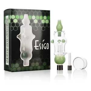 NC2405 Unicorn Nectar Collector — Elegant & Portable Dab Straw in green color with gift box
